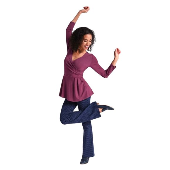 Betabrand Chevron Print Bootcut Yoga Pants - Picture 3 of 10